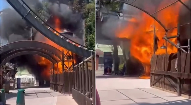 Incendio a Gardaland, fiamme e paura nell&rsquo;area dell&rsquo;attrazione Raptor. Il video