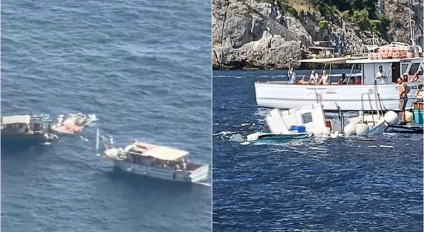  Affonda gozzo a Conca dei Marini, paura per una comitiva: le immagini della barca dopo l'incidente 