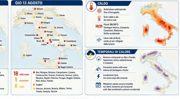 Temporali di calore, allerta meteo sull'Italia: ecco dove e quando, attesi forti rovesci