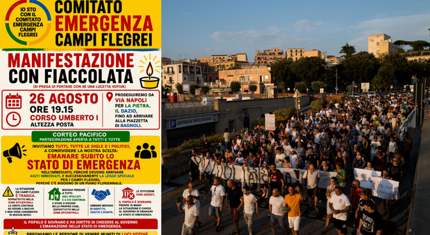  Campi Flegrei, nuovo corteo in programma il 26 agosto. I cittadini: «Chiediamo aiuti immediati» 