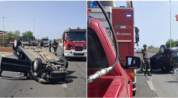 Incidente sulla Statale 16 a Polignano: auto ribaltata, ferite madre e figlia