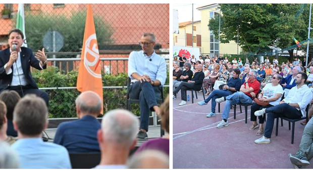 Nella Piccola Russia Conte è la star: «Campo largo dovere, non opzione». Il leader del M5s spronta con Ricci la base di Villa Fastiggi Nella Piccola Russia Conte è la star: «Campo largo dovere, non opzione». Il leader del M5s spronta con Ricci la base di Villa Fastiggi
