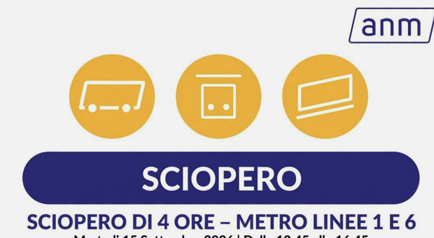  Sciopero Metro Napoli oggi 15 settembre, le fasce garantite e gli orari in cui passano i treni 