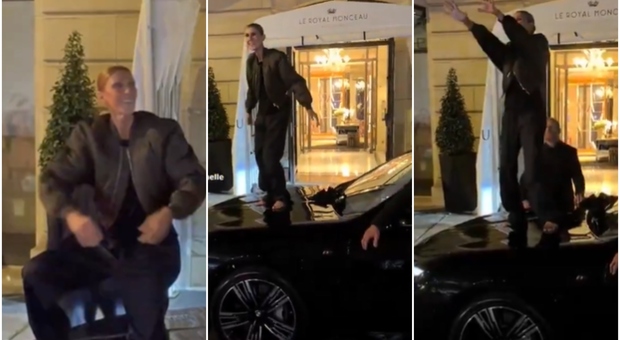 Céline Dion a piedi nudi sul tetto di un?auto a Parigi, canta e balla insieme ai suoi fan: la sorpresa e i video virali