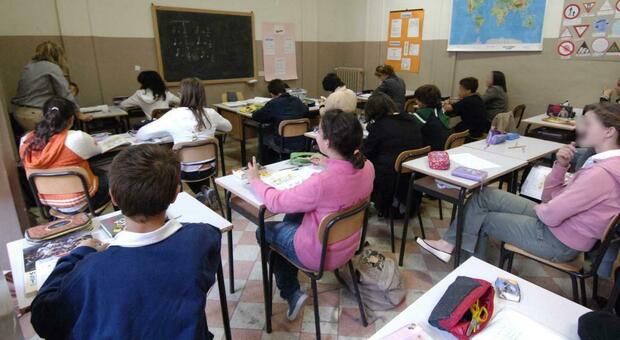 Una classe in aula (foto d'Archivio)