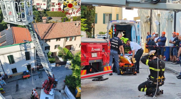 Operaio 67enne cade da un'impalcatura dal quarto piano di un condominio: recuperato con l&rsquo;autoscala