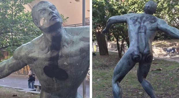  Vomero, sfregiate con vernice nera le statue all'esterno dello Stadio Collana 
