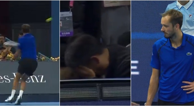 Medvedev squalificato a Pechino, per la rabbia colpisce la pallina e ferisce uno spettatore in tribuna. Djokovic in finale