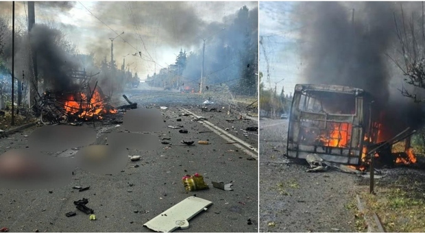 Attacco russo a Kramatorsk, colpito un bus di civili ucraini: 12 morti e 14 feriti