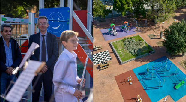  Fuorigrotta, il sindaco Manfredi nella nuova area giochi in piazzale Tecchio: «Quartieri più belli, accessibili e vissuti» 