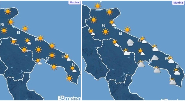 Previsioni meteo in Puglia dal 19 al 21 ottobre: sole iniziale e successivo peggioramento con piogge