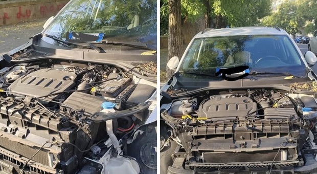  Posillipo, auto cannibalizzata in via Petrarca: smontati cofano e fari, l'ennesimo raid dei ladri chirurgici 