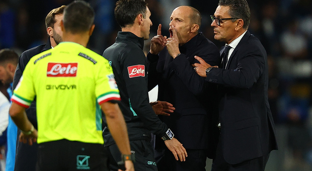 Due giornate di squalifica per Massimiliano Allegri dopo espulsione e duro sfogo in Napoli-Roma