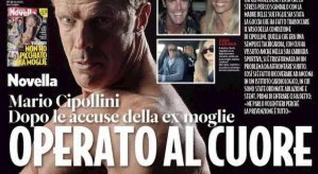 Mario Cipollini operato al cuore. Novella 2000: «Dopo le accuse della ex moglie ». Nella foto, la copertina di Novella 2000 in edicola il 23 ottobre