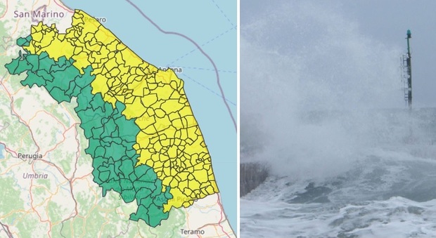 Ancora allerta meteo: vento di burrasca e mareggiate con onde fino a 2.5 metri sulle coste delle Marche