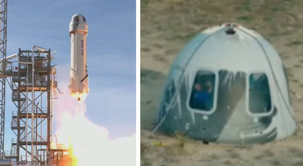 Bezos, missione compiuta: atterrata la capsula dopo il volo nello spazio