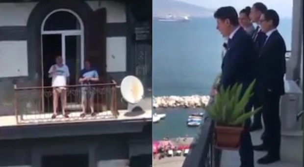Faccia a faccia col premier Conte dal balcone di Napoli: «È pronta la legge delle mutande»