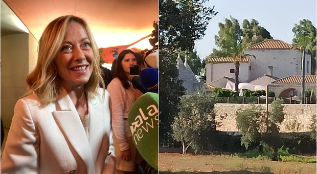 immagine Giorgia Meloni in vacanza a Ceglie Messapica (con Giambruno e Ginevra): 10 giorni nel resort di lusso tra gli ulivi pugliesi. «Ha bisogno di riposo»