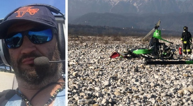 Elicottero precipita nel greto del fiume Meduna, morto il pilota: Igor Schiocchet aveva 45 anni