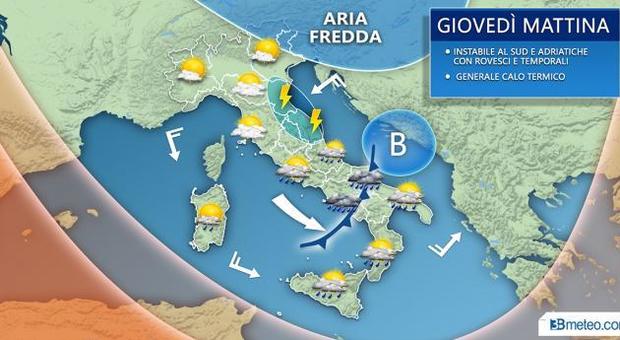 Previsioni meteo, temporali e temperatura giù Maltempo nelle Marche, ecco dove e quando