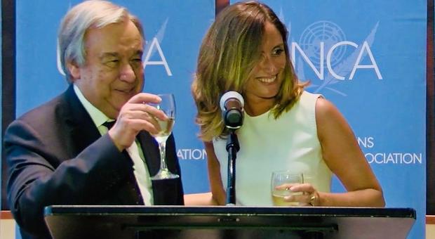 Valeria Robecco e il Segretario Generale dell'Onu Antonio Guterres
