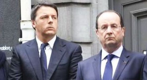 Renzi e Hollande davanti al Museo ebraico di Bruxelles