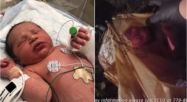 Neonata abbandonata in un sacchetto: polizia posta il video del salvataggio al cardiopalma
