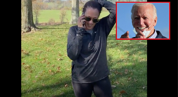 Kamala Harris telefona a Biden mentre fa jogging: «We did it Joe!»