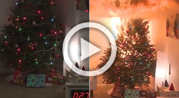 Albero di Natale prende fuoco, casa distrutta in 40 secondi. Il video del pericolo sottovalutato
