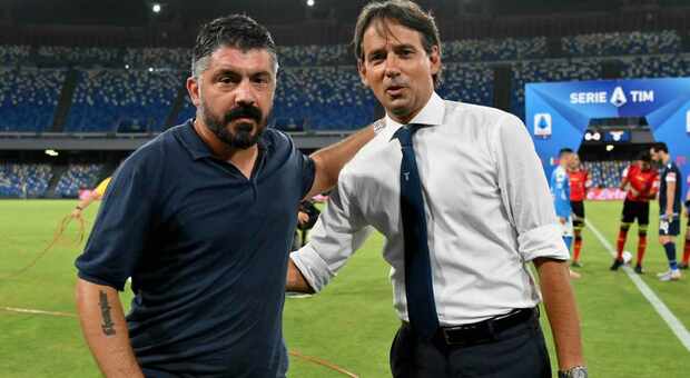 Napoli-Lazio, Inzaghi e Gattuso e il fallito scambio di panchine