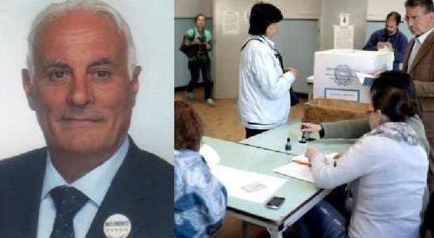 Renato Boldrini e il voto in un seggio