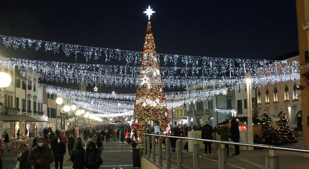 Acceso venerdì sera l'albero di Natale in piazza Ferretto