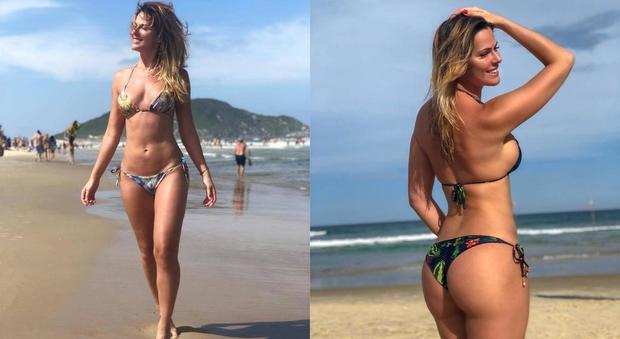 Thais Wiggers, l'ex velina supersexy in spiaggia in Brasile