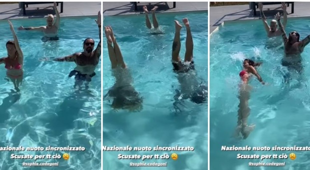 Sophie Codegoni e Alessandro Basciano, "olimpionici" in piscina: «Nazionale di nuoto sincronizzato scusa»