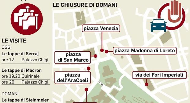 Roma, la visita di tre capi di Stato: vertici e strade chiuse