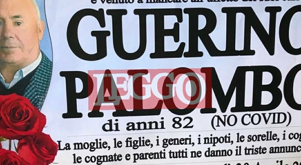 «Guerino non è morto di covid»: il manifesto funebre choc appeso fuori dalla chiesa FOTO ESCLUSIVE