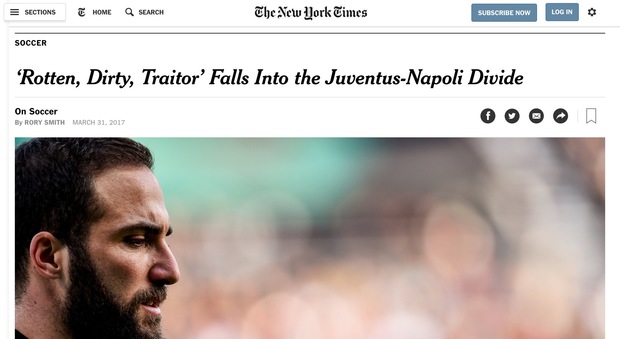 Higuain «marcio, sporco, traditore» Anche il Nyt aspetta Napoli-Juve
