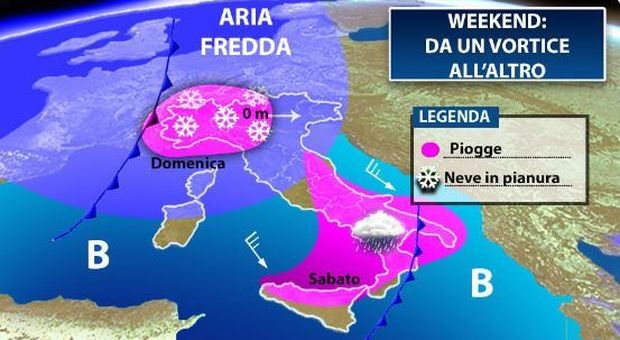 Meteo, nel week end arriva il grande freddo: neve in Veneto da domenica sera