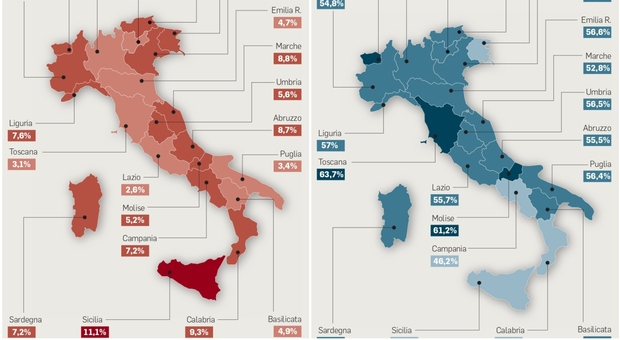 Vaccini, la nuova mappa delle regioni d'Italia: la spinta sulle terze dosi riduce la platea dei No vax