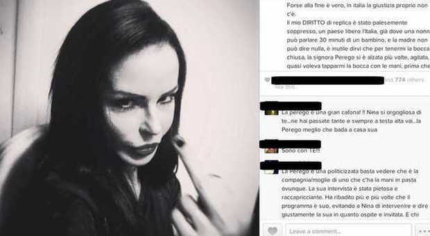 Paola Perego caccia Nina Moric dallo studio, lei risponde con un "dito medio" su Instagram