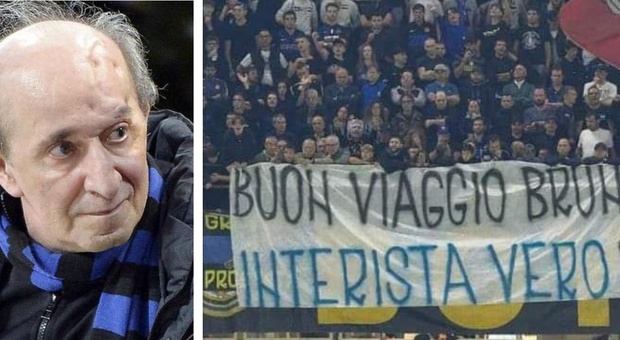 Bruno Arena, il toccante striscione dei tifosi dell'Inter: «Buon viaggio Bruno, interista vero»