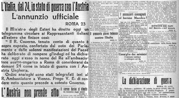 Prima guerra mondiale, la copertina storica del Mattino oggi in regalo: il gran sogno italico che annunciava l'orrore