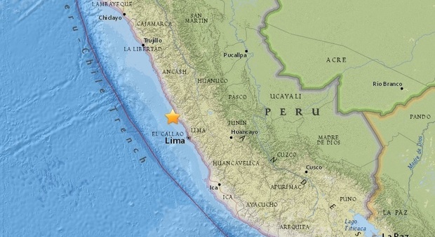 Perù, scossa di terremoto al largo di Lima: magnitudo 5.2