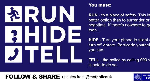 "Scappate e nascondetevi", il tweet della polizia di Londra dopo l'attentato