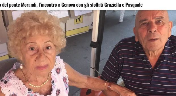 Crollo del ponte Morandi, gli sfollati ultraottantenni Pasquale e Graziella hanno trovato l'amore