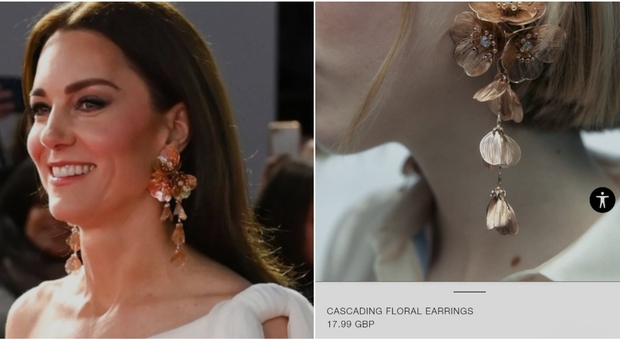 Kate Middleton, gli orecchini di Zara (che vanno subito sold out) e l'abito riciclato sul red carpet dei Bafta