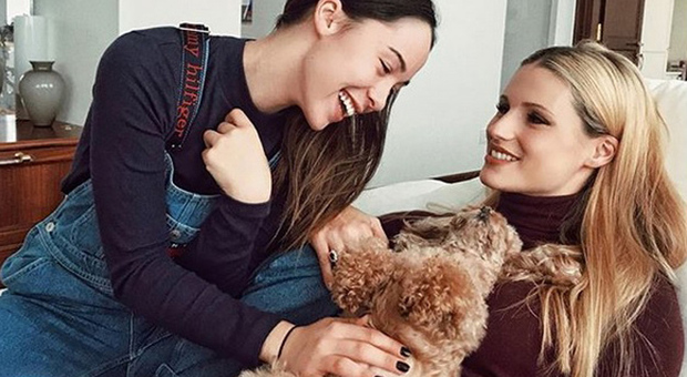 Michelle Hunziker, Aurora Ramazzotti e il cane Lilly (Instagram)