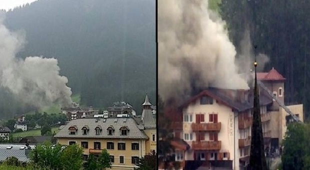 Violento temporale in Badia: fulmine sull'hotel e scoppia l'incendio