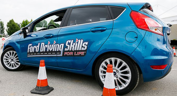 Una Ford Fiesta usata per le prove in auto nel Driving Skills for Life