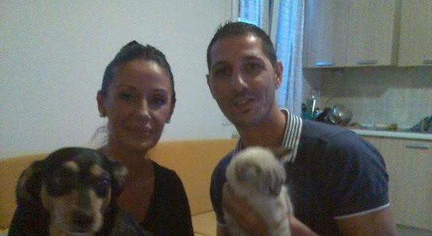 Antonio Brancalion con la ex compagna e il loro cane